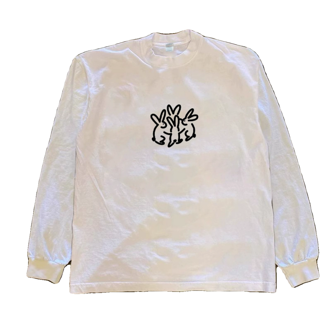 Unique Print White Long Sleeve Tee