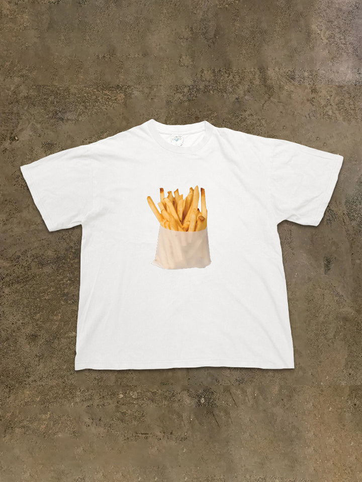 Realistic French Fries Printed Cotton T-Shirt