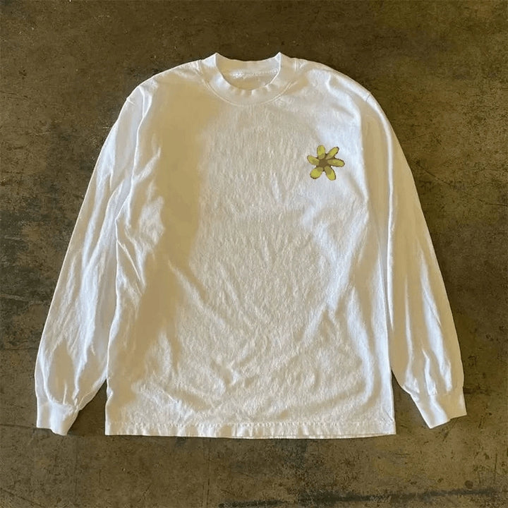 Cotton Long-Sleeved Graphic Tee