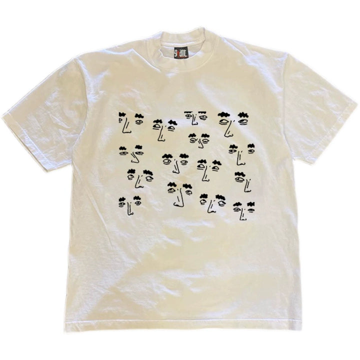 Operable Eye Design Hip-Hop Short-Sleeve T-Shirt