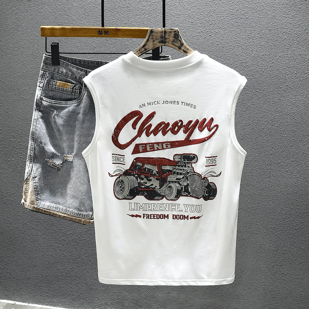 Cut-Out Label Trendy Cotton Sleeveless Vest