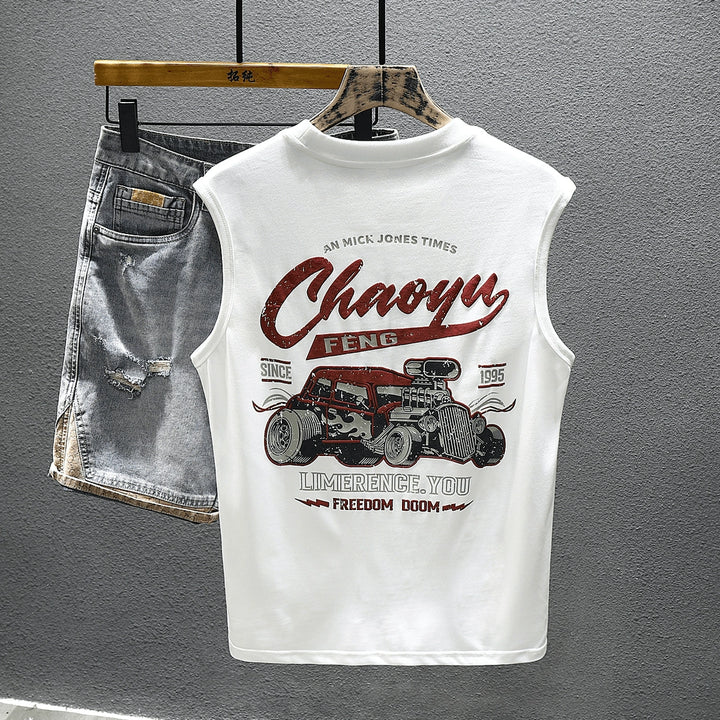 Cut-Out Label Trendy Cotton Sleeveless Vest