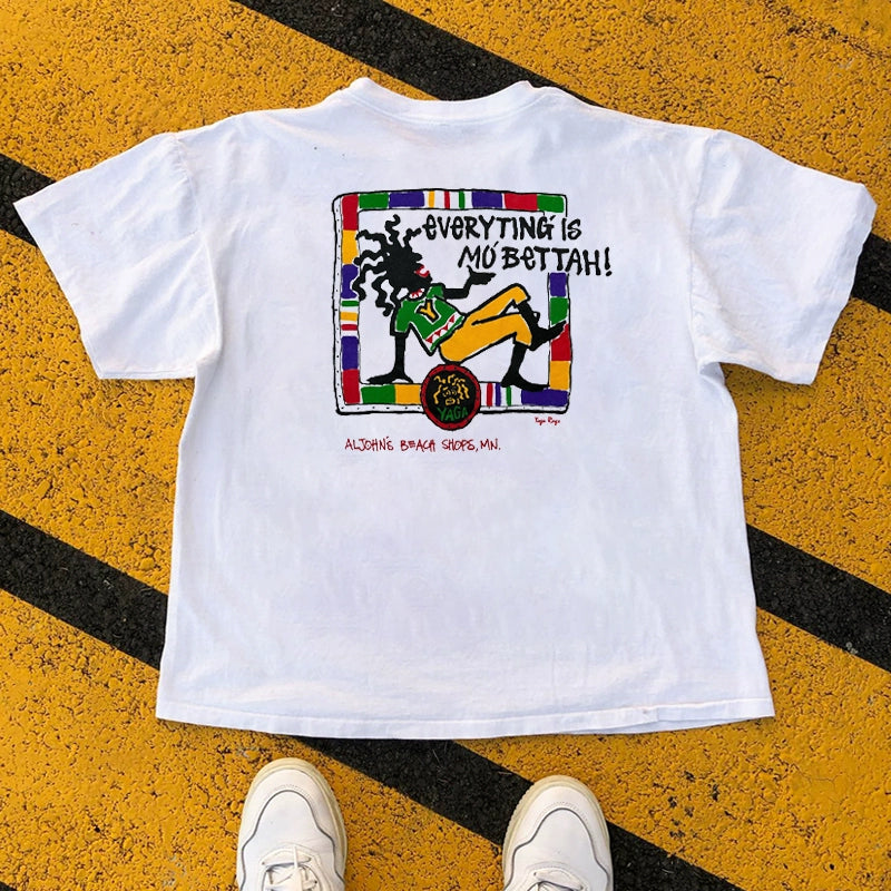 Cotton Streetwear Graphic Tee in White