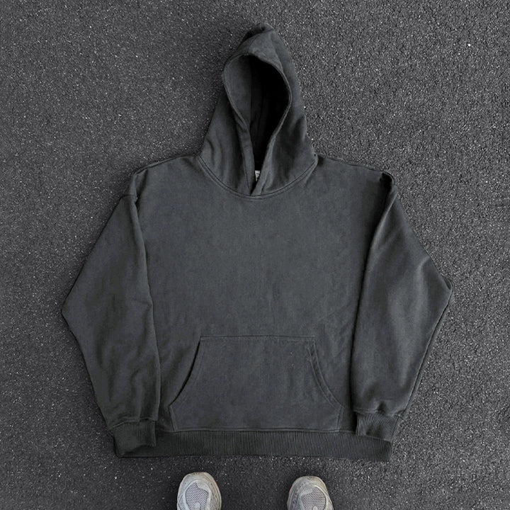 Classic Solid Colour Hoodie with College Style