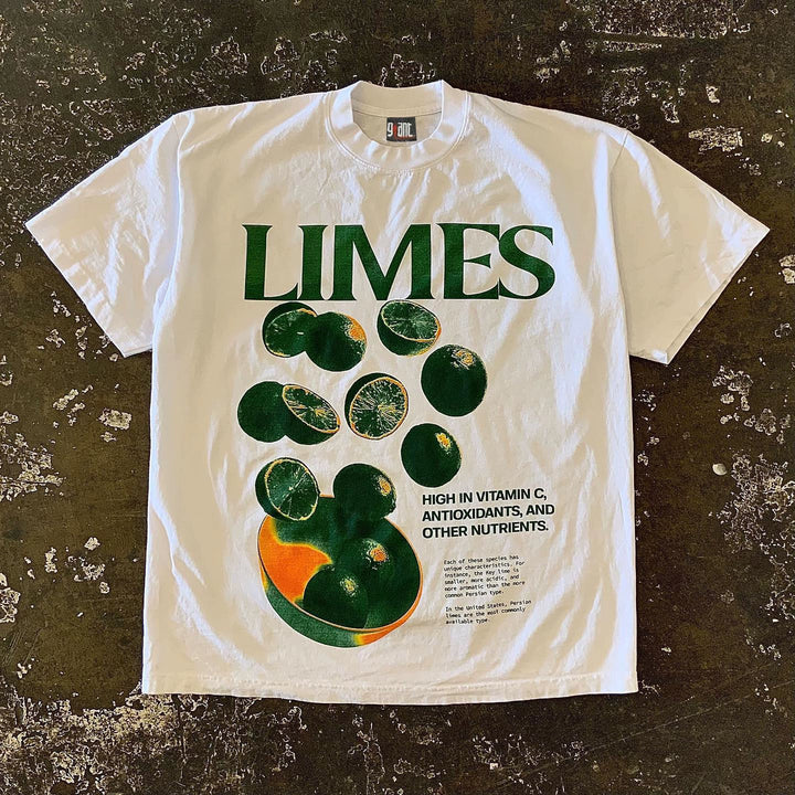 Limes Effect Graphic Print T-Shirt