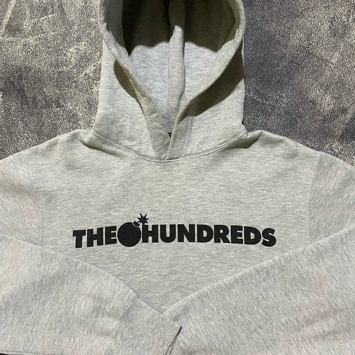 Grey Graphic Hooded Sweatshirt