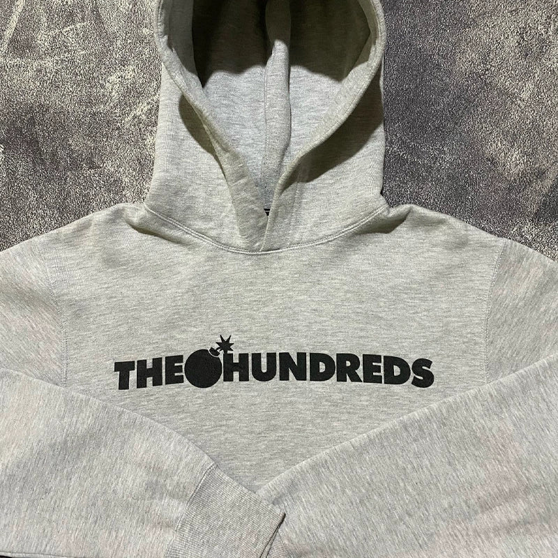 Grey Graphic Hooded Sweatshirt