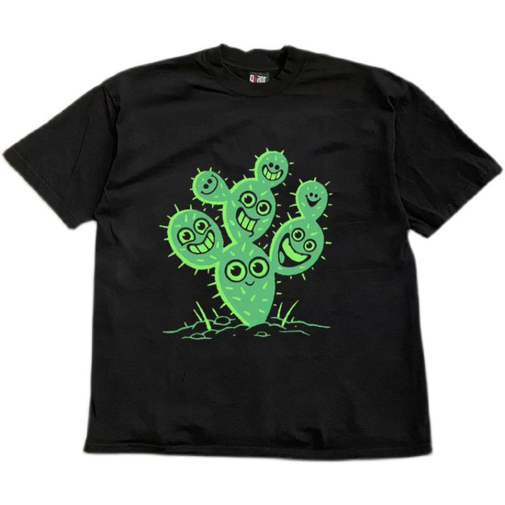 Funny Cactus Hip-Hop Design Short-Sleeved T-Shirt