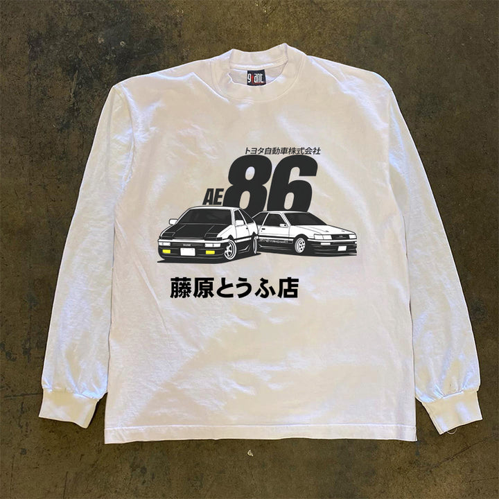 AE86 Retro Streetwear Graphic Long Sleeve T-Shirt