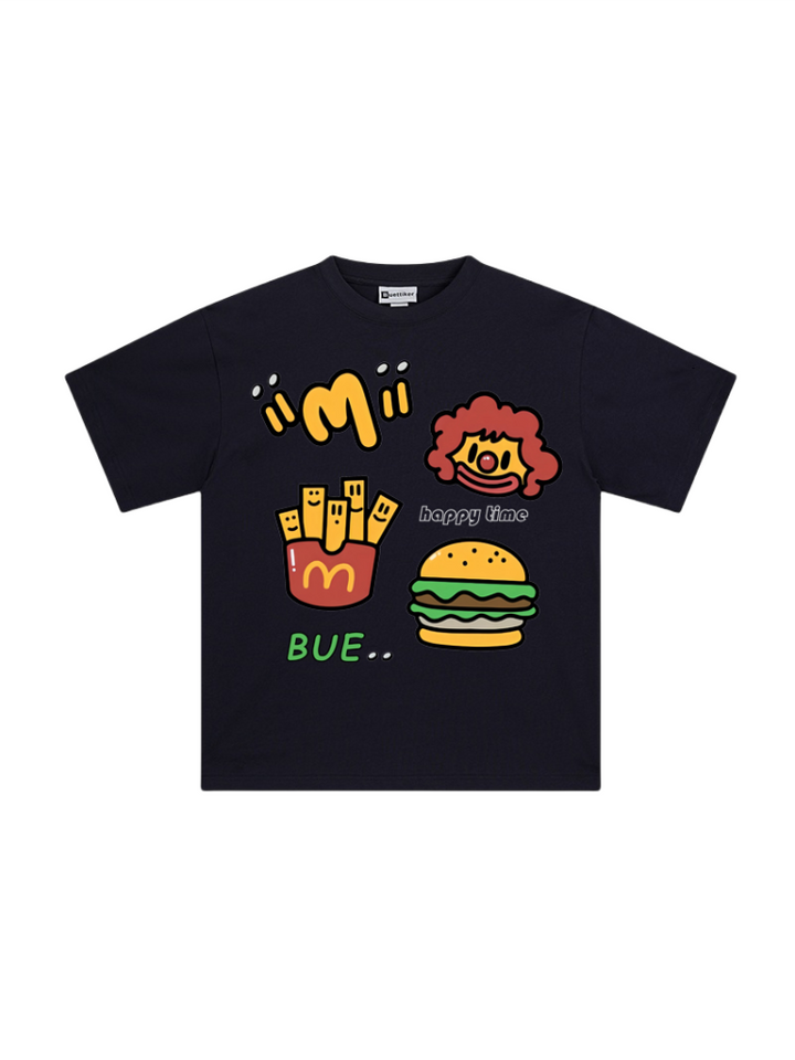 Retro Burger Graphic Cotton Tee