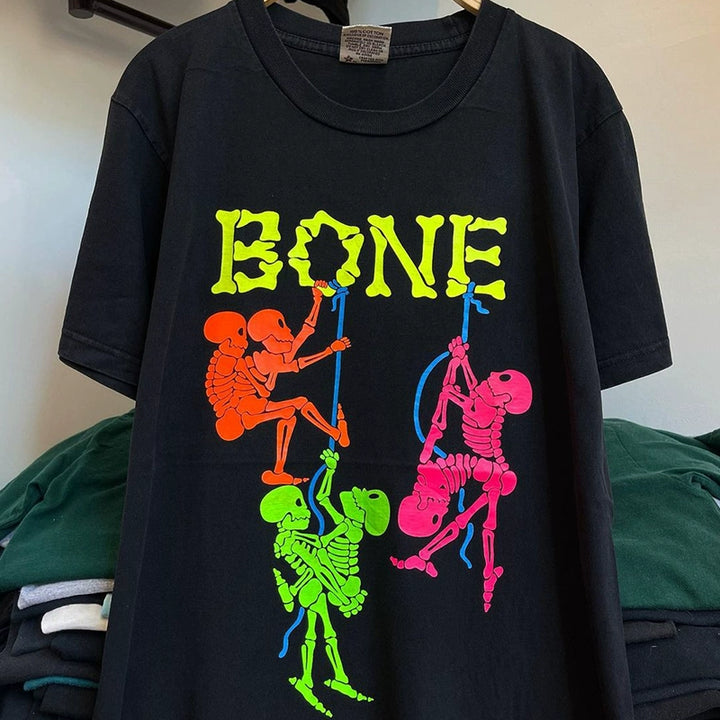 Contrasting Skeleton Graphic Hip Hop Tee