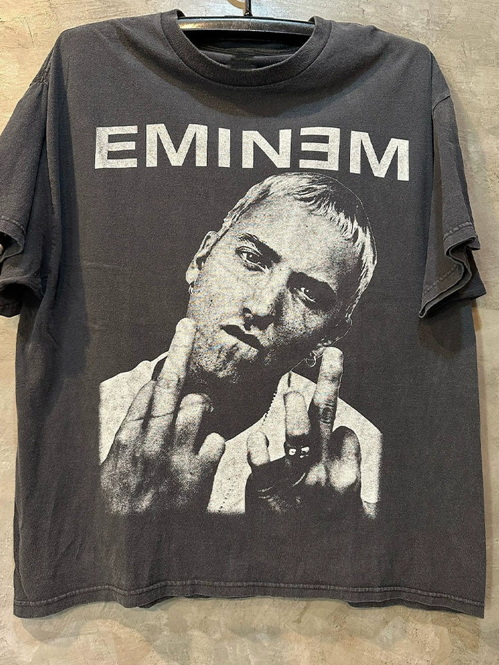 Retro Hip Hop Eminem Portrait T-Shirt