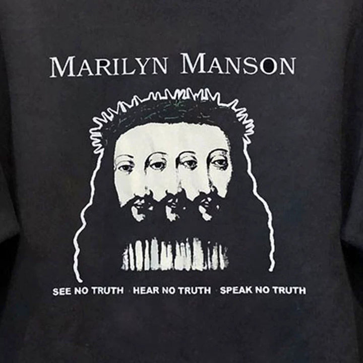 Vintage-Inspired Marilyn Manson Long Sleeve Sweatshirt