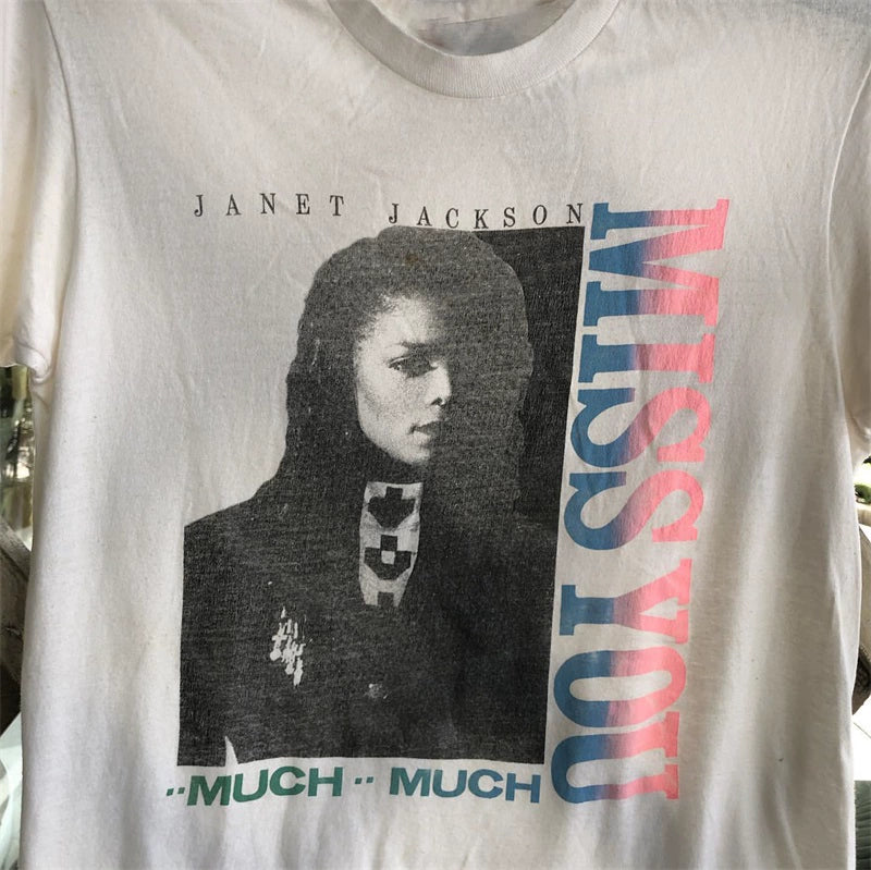 Janet Jackson Portrait Cotton T-Shirt