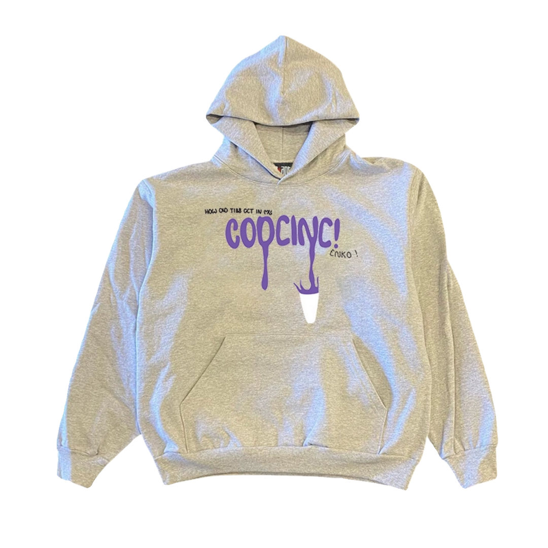 Faded Letter Graffiti Hoodie in Vintage Style