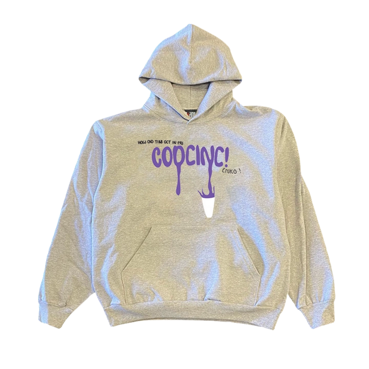 Faded Letter Graffiti Hoodie in Vintage Style