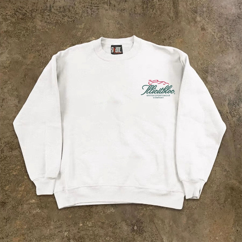 Vintage Hip Hop Lettered Crewneck Sweatshirt