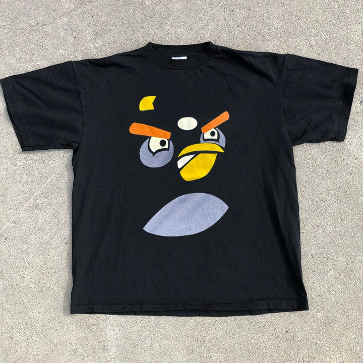 Angry Birds Cartoon Graphic Short Sleeve T-Shirt