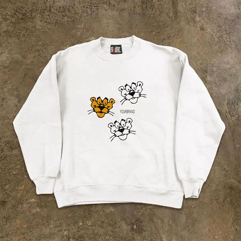 Vintage Funny Tiger Head Graphic Sweatshirt