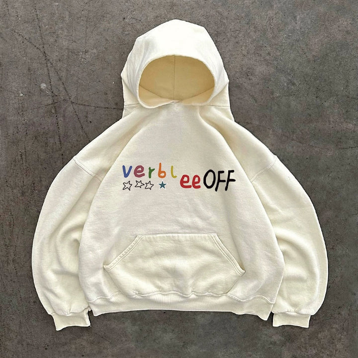 Graffiti-Inspired Vintage Hooded Sweatshirt