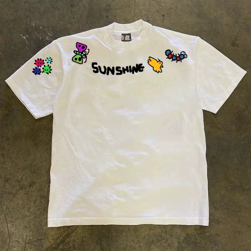 Vintage American Graphic Tee with Unique Prints