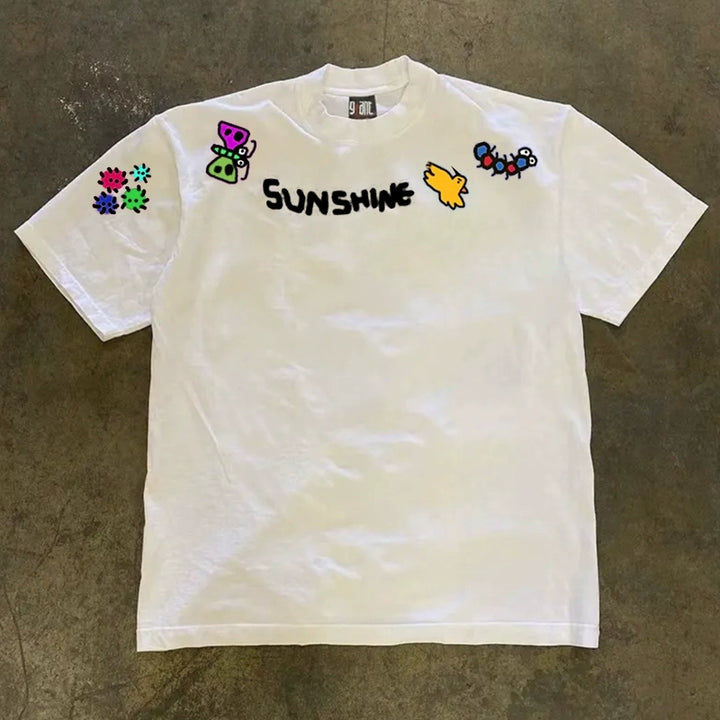 Vintage American Graphic Tee with Unique Prints