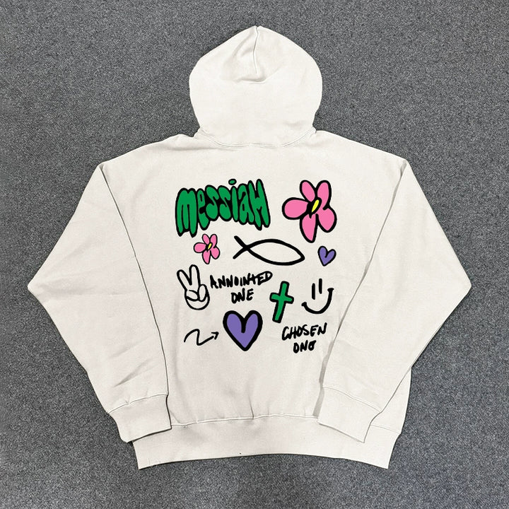 Bold Graphic Print Hoodie