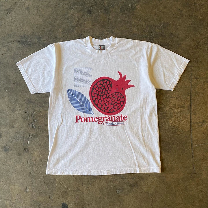 Pomegranate Retro Feather Graphic T-Shirt