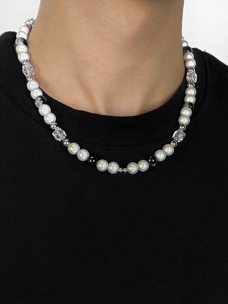 Unisex Minimalist Icy Pearl Necklace