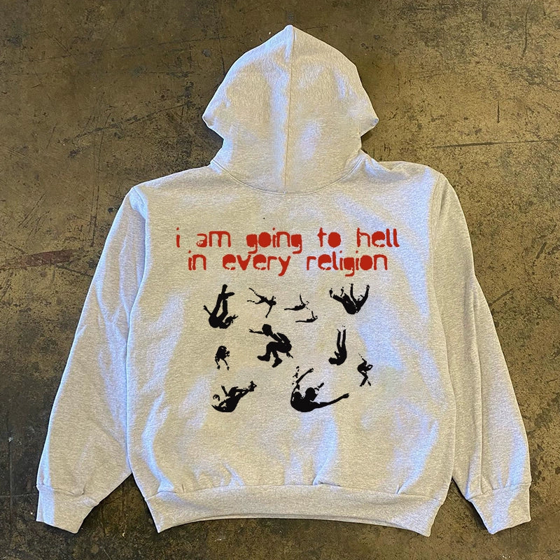 Vintage Parkour-Inspired Hooded Sweatshirt