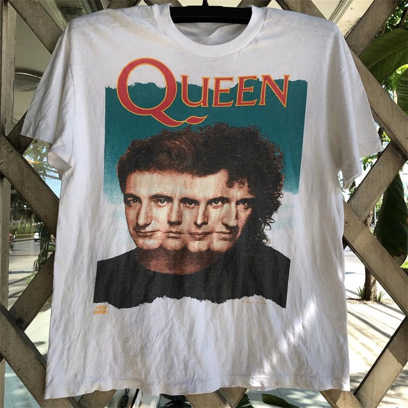 Vintage Queen Portrait Heavy Metal T-Shirt