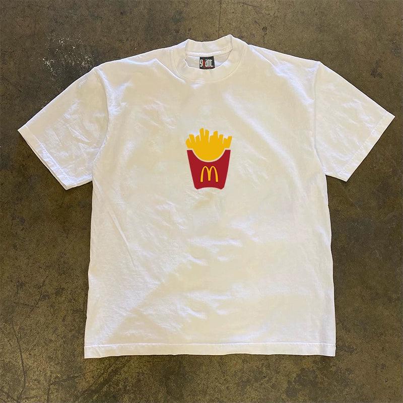 Creative Hong Kong Style Heavy French Fries Short-Sleeved T-Shirt