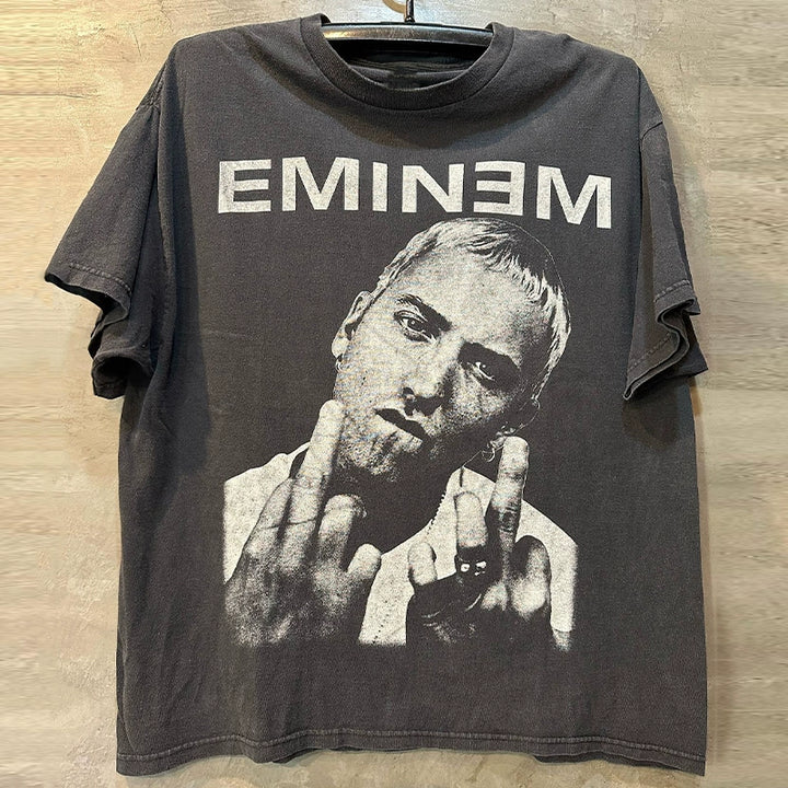 Retro Hip Hop Eminem Portrait T-Shirt