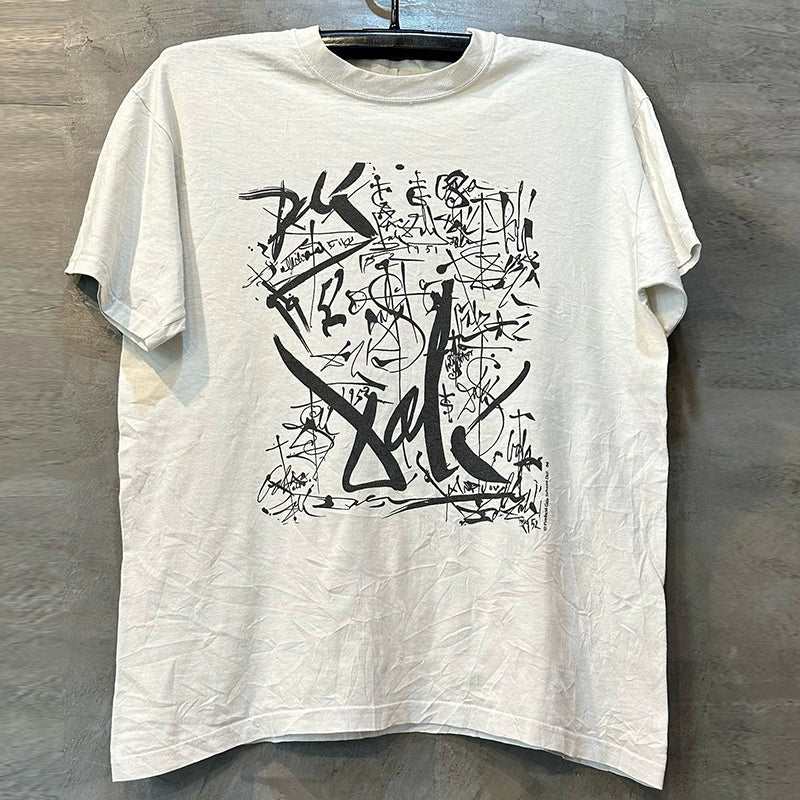 Urban Graffiti Minimalist Y2K Hand-Painted T-Shirt