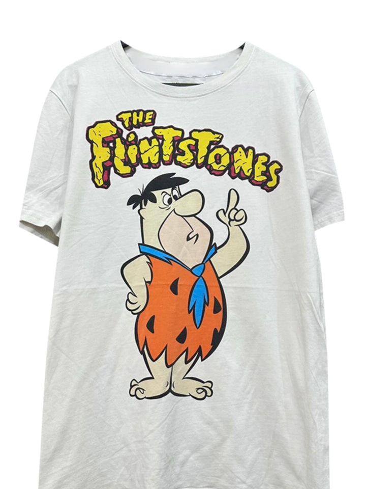 Flintstones Retro Cartoon Graphic Short Sleeve T-Shirt