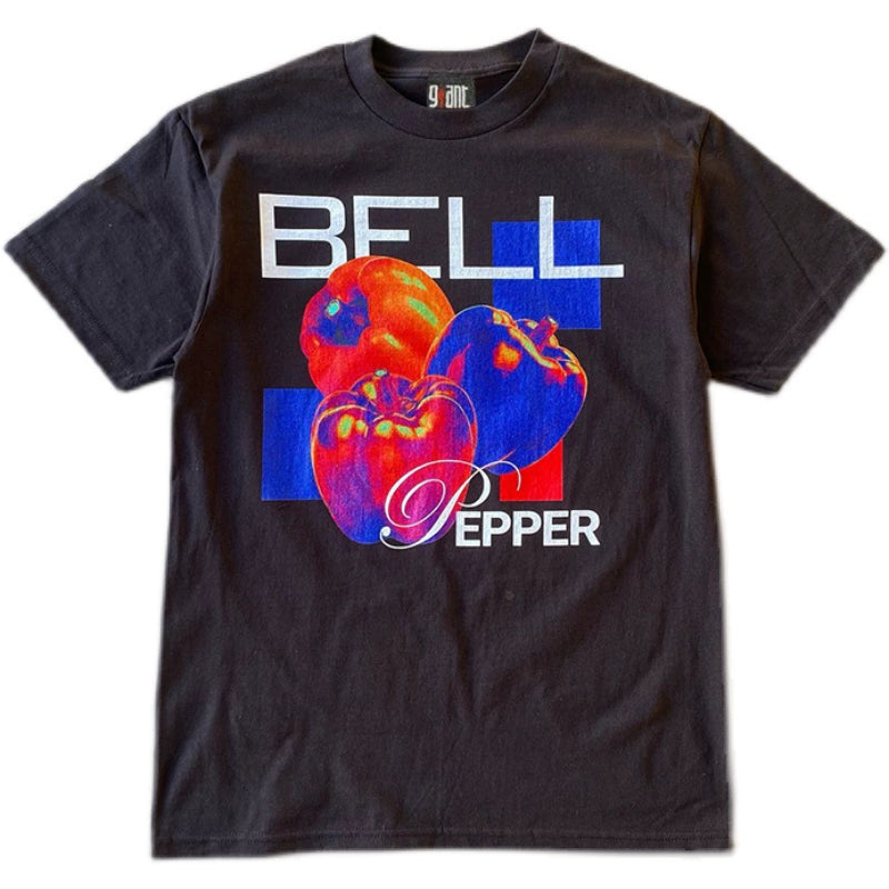 Heavy Lantern Bell Pepper Graphic Short Sleeve T-Shirt