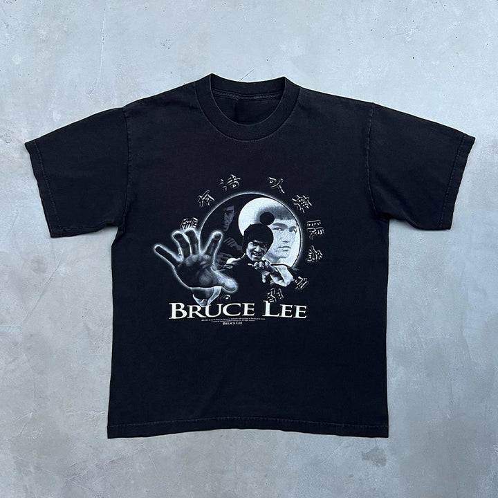 Bruce Lee Retro Kung Fu Vintage Cotton T-Shirt