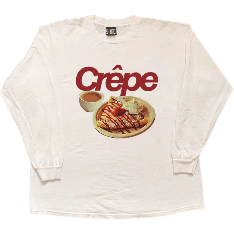 Heavy Coffee Crepe Long Sleeve T-Shirt with Impermeable Design