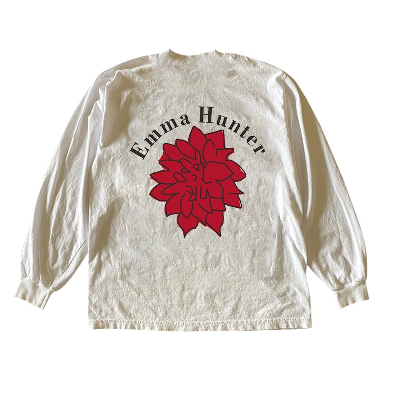 Impermeable Big Red Flower Graphic Long-Sleeved T-Shirt