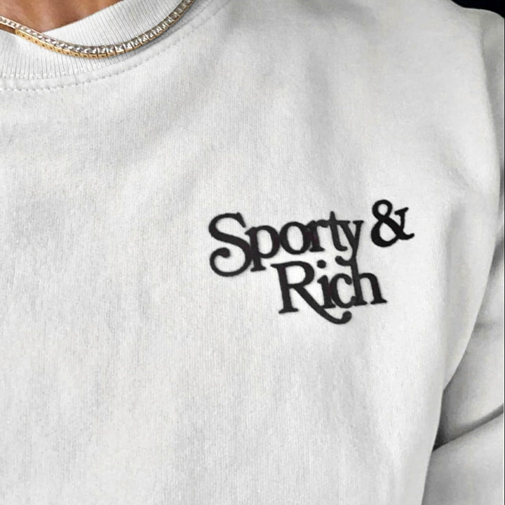 Logo Print Long Sleeve T-Shirt in White