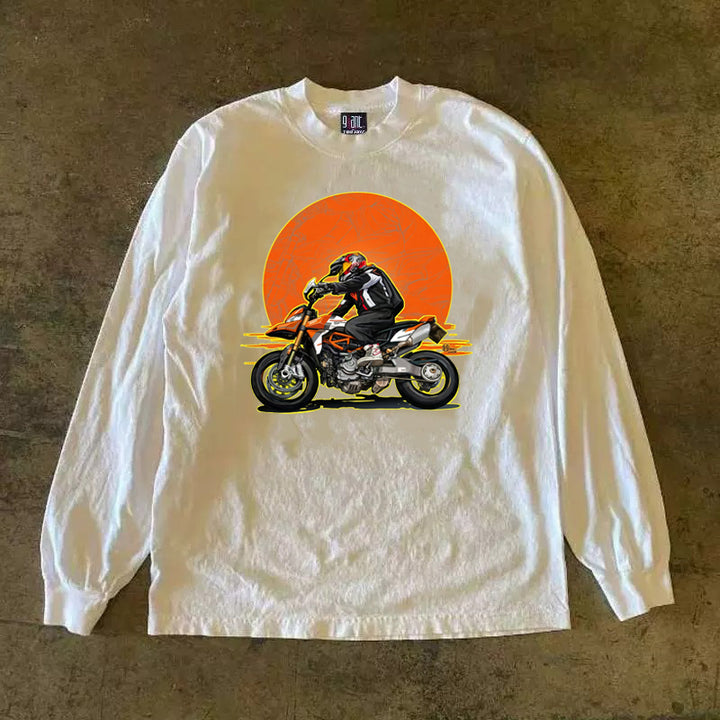 Sunset Knight Graphic Long Sleeve T-Shirt