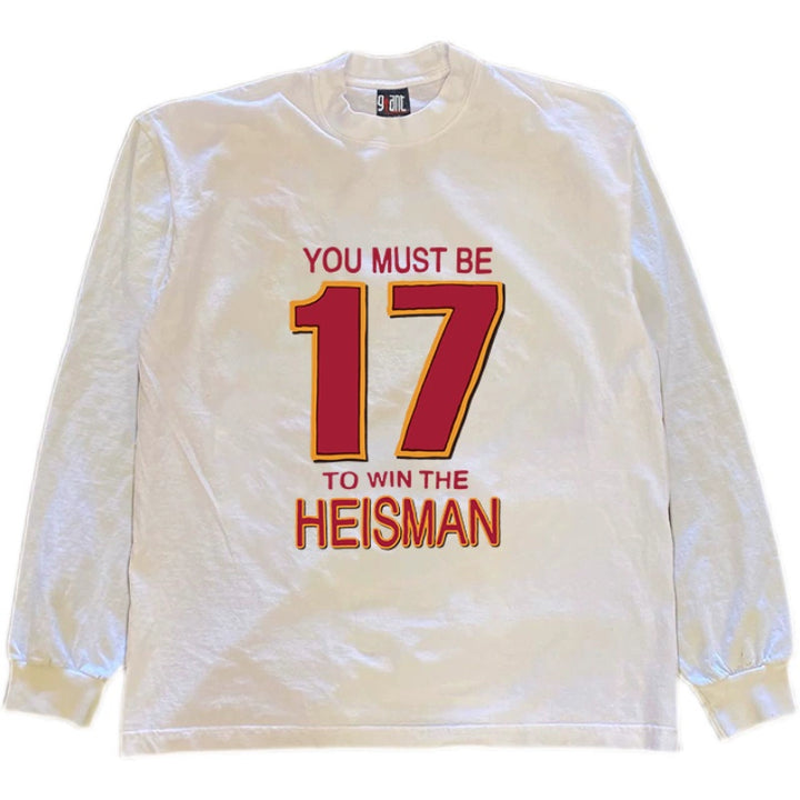 Retro No. 17 Oversized Letter Long Sleeve T-Shirt