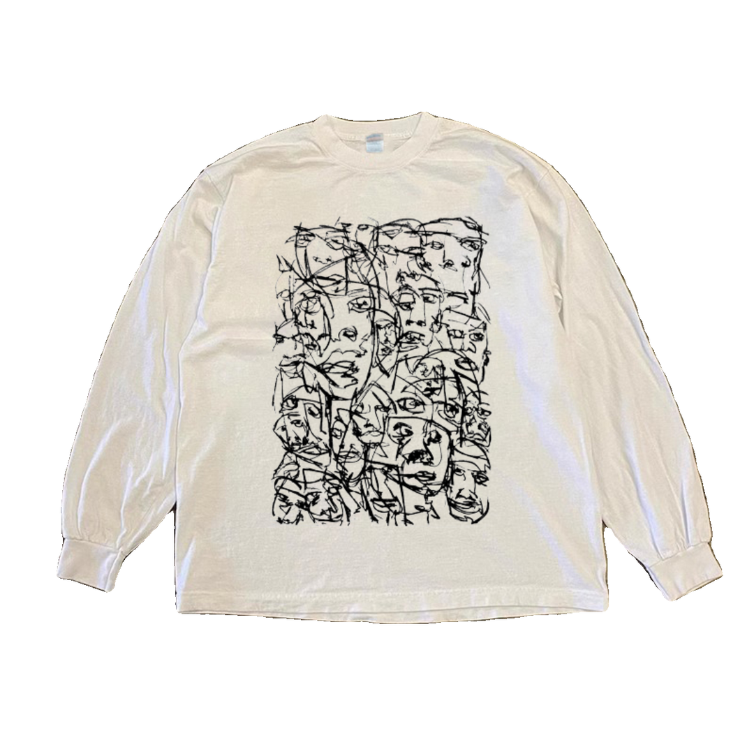 Bold Cotton Graffiti Abstract Character Long Sleeve T-Shirt