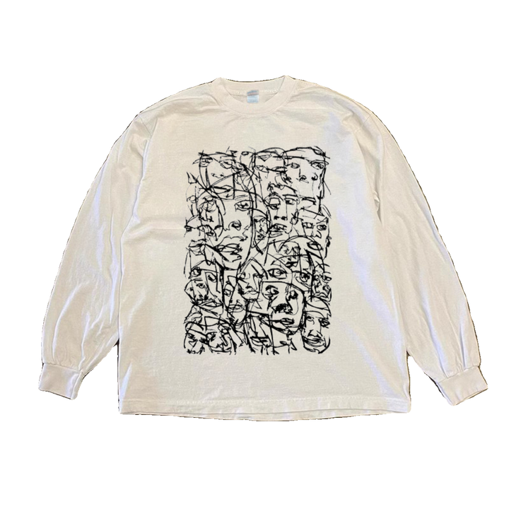 Bold Cotton Graffiti Abstract Character Long Sleeve T-Shirt