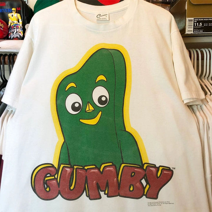 Gumby-Inspired High Street Casual Short Sleeve T-Shirt