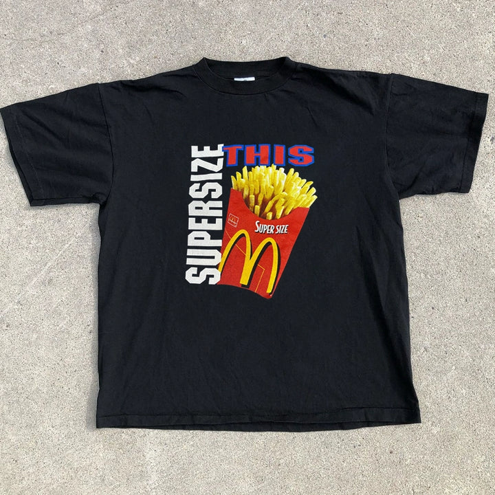 Vintage-Inspired Realistic French Fries Graphic T-Shirt