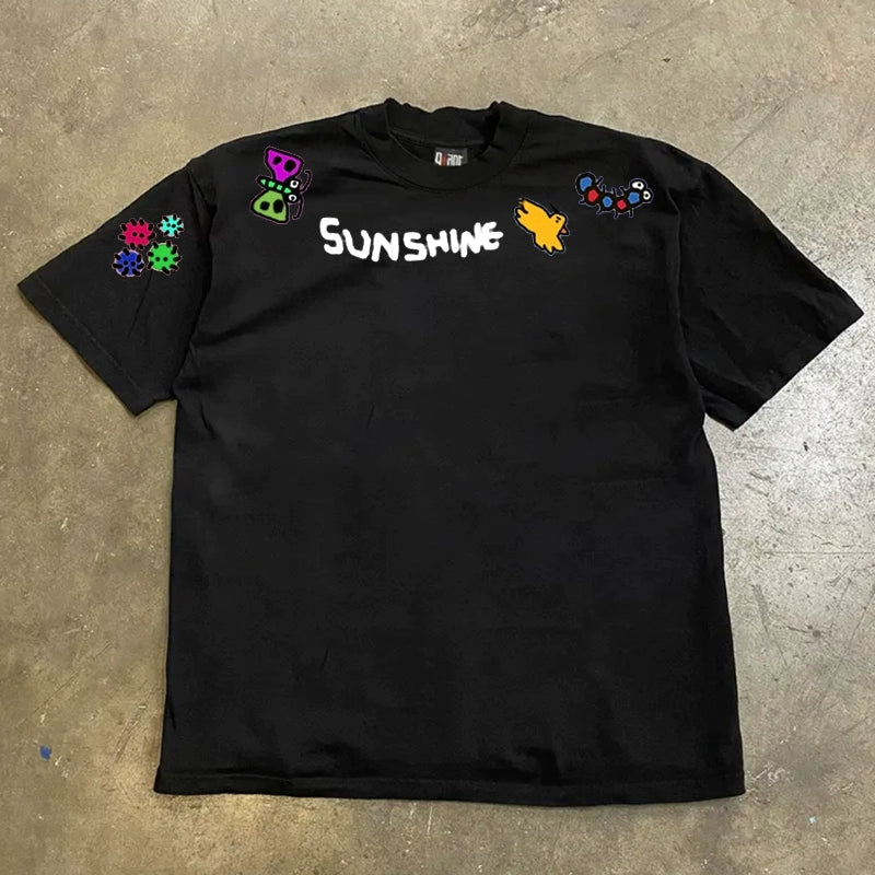 Vintage American Graphic Tee with Unique Prints