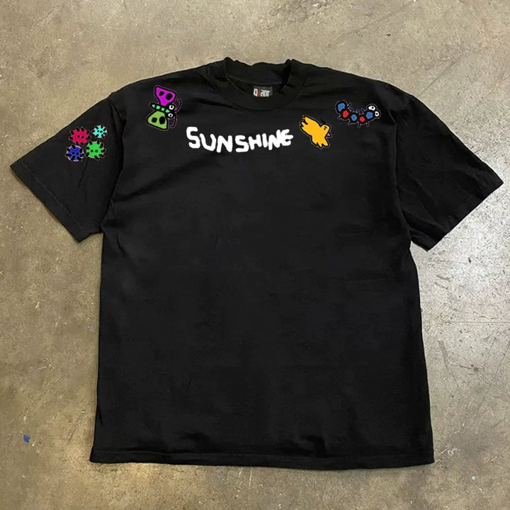 Vintage American Graphic Tee with Unique Prints