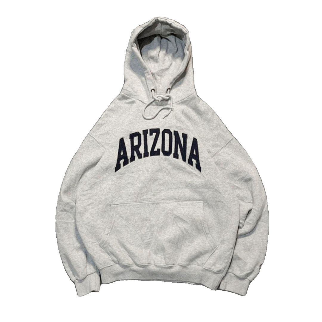 Grey Graphic Hoodie with Trendy Lettering