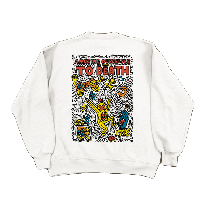 Artistic Round Neck Sweatshirt with Kess Harring Illustrations